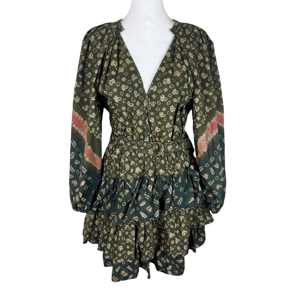 Ulla Johnson Miranda Jasper Ruffle Mini Dress Belted Boho Cottagecore Size 10 - Picture 2 of 7